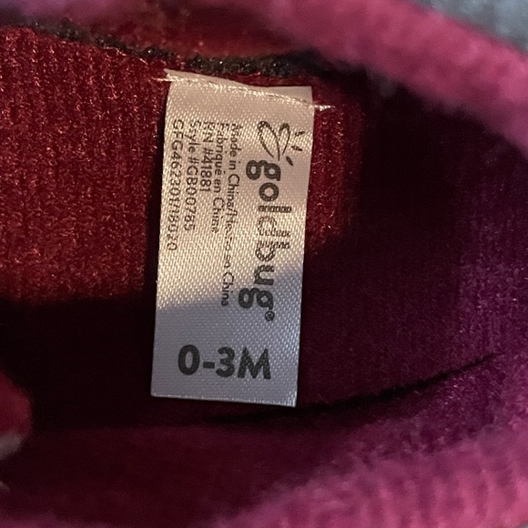 Goldbug Soft Sole High tops Maroon/Grey 0-3M - Picture 2 of 7
